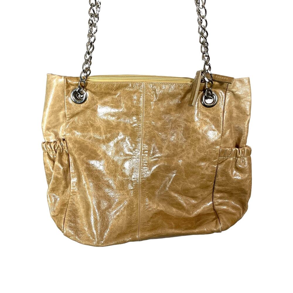 Martina Caponi Italian leather purse Tan with chain Shoulder strap Large Hobo